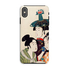 3 Young Men or Women Utamaro Ukiyo e Iphone Case, Xs Max / Matte, Phone Case Traditional Japanese Ukiyo Style Artwork Geishas