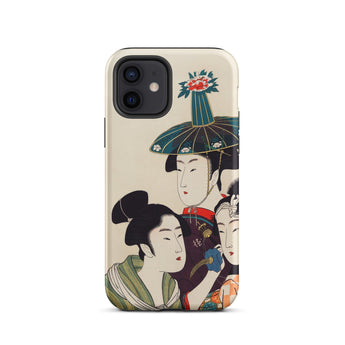 3 Young Men or Women - Utamaro Ukiyo-e Phone Case Iphone 12 / Matte Japanese Art Kitagawa’s Three, Edo-period Japan, Sumptuous Portal