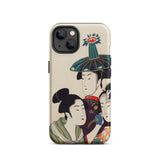 3 Young Men or Women - Utamaro Ukiyo-e Phone Case Iphone 13 / Matte Japanese Art Kitagawa’s Three, Edo-period Japan, Sumptuous Portal