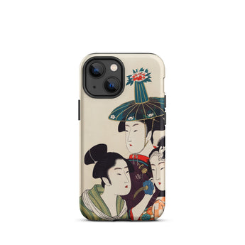 3 Young Men or Women - Utamaro Ukiyo-e Phone Case Iphone 13 Mini / Matte Japanese Art Kitagawa’s Three, Edo-period Japan, Sumptuous Portal