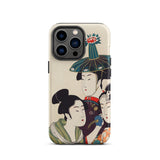 3 Young Men or Women - Utamaro Ukiyo-e Phone Case Iphone 13 Pro / Matte Japanese Art Kitagawa’s Three, Edo-period Japan, Sumptuous Portal