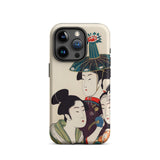 3 Young Men or Women - Utamaro Ukiyo-e Phone Case Iphone 15 Pro / Matte Japanese Art Kitagawa’s Three, Edo-period Japan, Sumptuous Portal