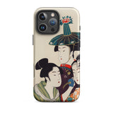 3 Young Men or Women - Utamaro Ukiyo-e Phone Case Iphone 16 Pro Max / Matte Japanese Art Kitagawa’s Three, Edo-period Japan, Sumptuous