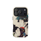 3 Young Men or Women - Utamaro Ukiyo-e Phone Case Iphone 17 Pro / Matte 12 Max Japanese-inspired Artwork Kitagawa’s Three, Edo-period