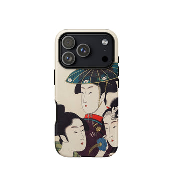 3 Young Men or Women - Utamaro Ukiyo-e Phone Case Iphone 17 Pro / Matte 12 Max Japanese-inspired Artwork Kitagawa’s Three, Edo-period