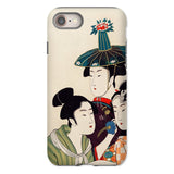 3 Young Men or Women - Utamaro Ukiyo-e Phone Case Iphone 8 / Matte Traditional Japanese Style Artwork Three Kitagawa’s, Edo-period Japan,