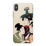 3 Young Men or Women - Utamaro Ukiyo-e Phone Case Iphone x / Matte Traditional Japanese Style Artwork Geishas Kitagawa’s Three, Edo-period