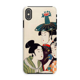 3 Young Men or Women - Utamaro Ukiyo-e Phone Case Iphone Xs Max / Matte Traditional Japanese Style Artwork Geishas Kitagawa’s Three,