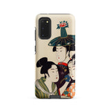 3 Young Men or Women - Utamaro Ukiyo-e Phone Case Samsung Galaxy S20 / Matte Beige Traditional Japanese Illustration Three Kitagawa’s,