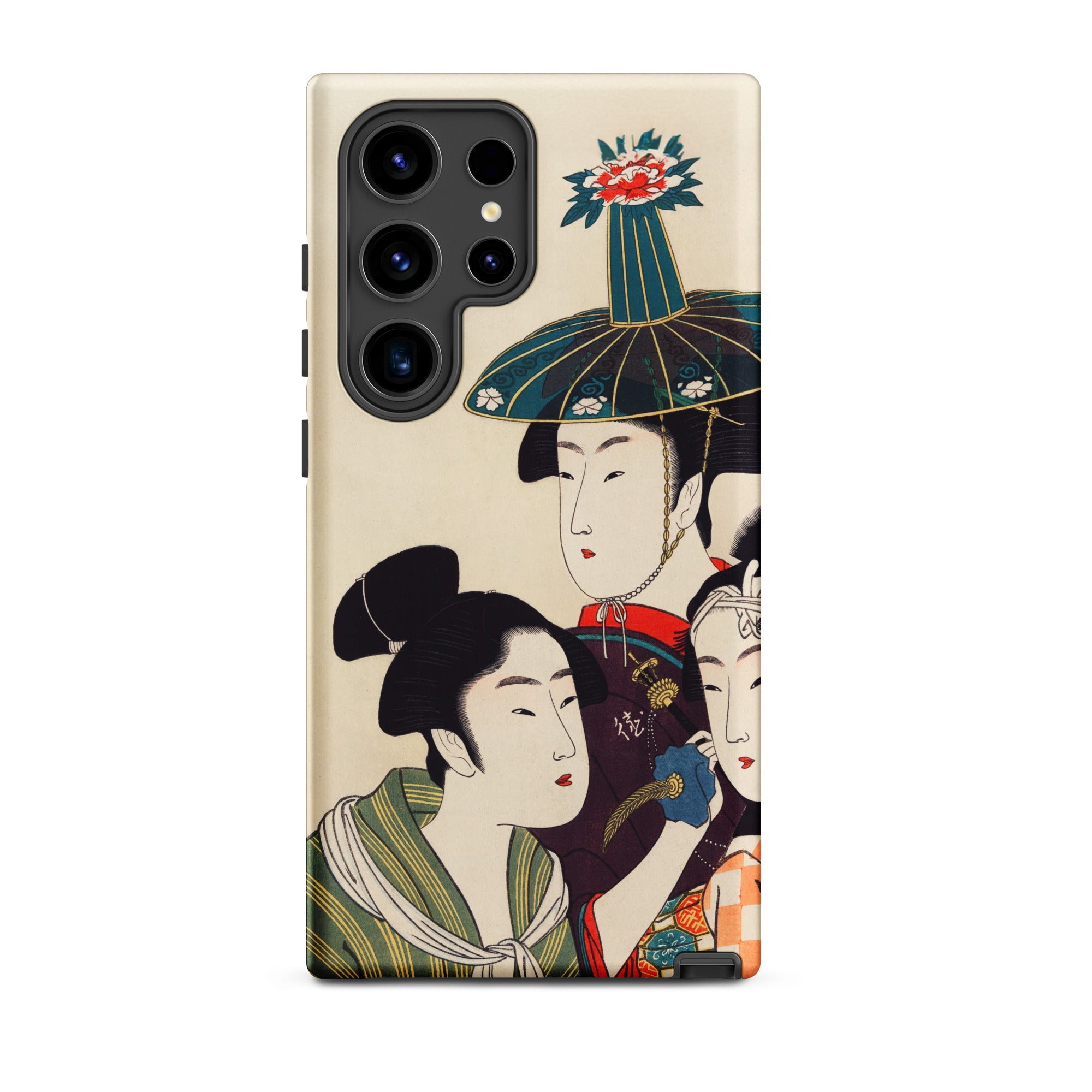 3 Young Men or Women Utamaro Ukiyo e Samsung Case, Galaxy S24 Ultra / Matte, Smartphone Case Traditional Japanese Ukiyo Woodblock Print