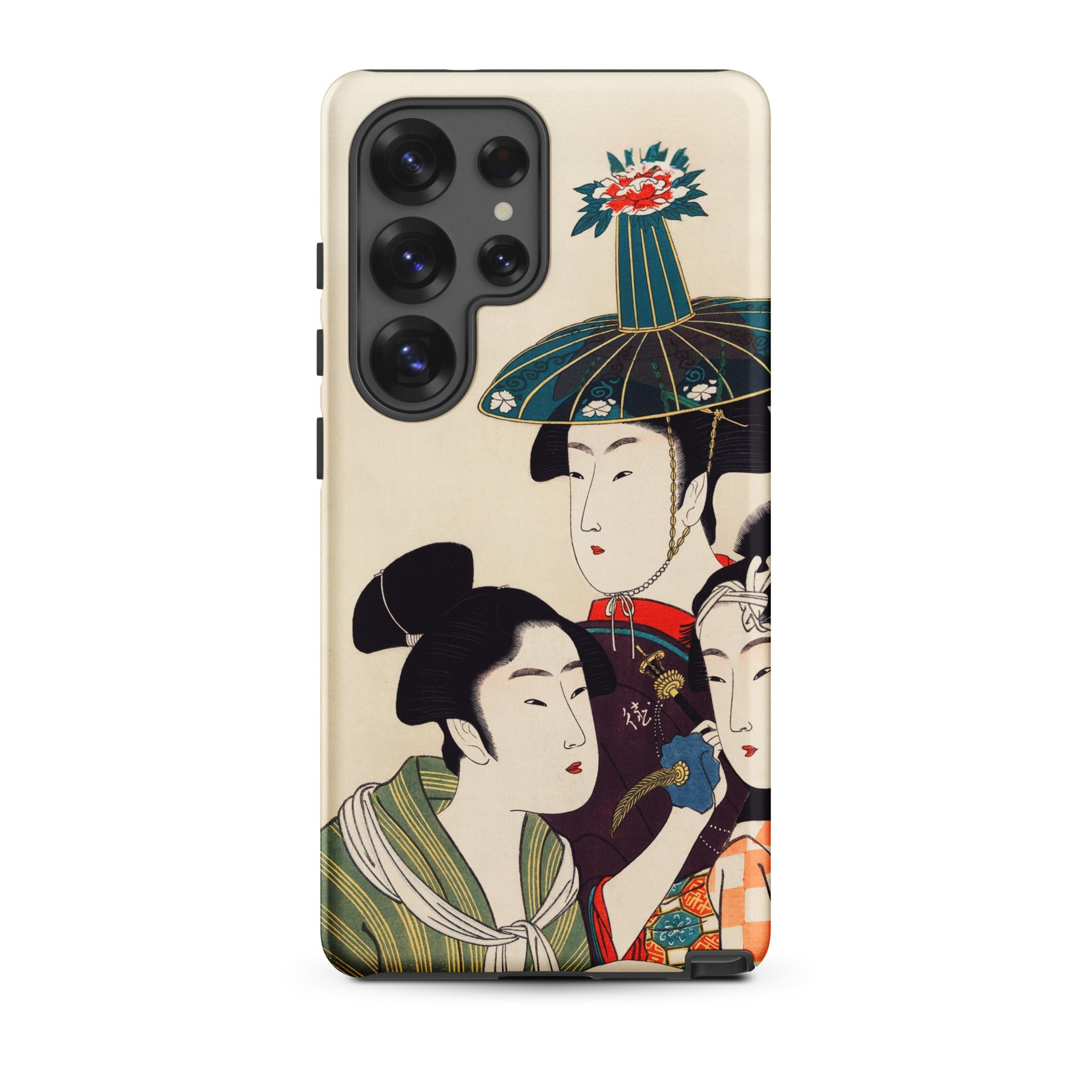 3 Young Men or Women Utamaro Ukiyo e Samsung Case, Galaxy S25 Ultra / Matte, Smartphone Cover Traditional Japanese Ukiyo Style Illustration