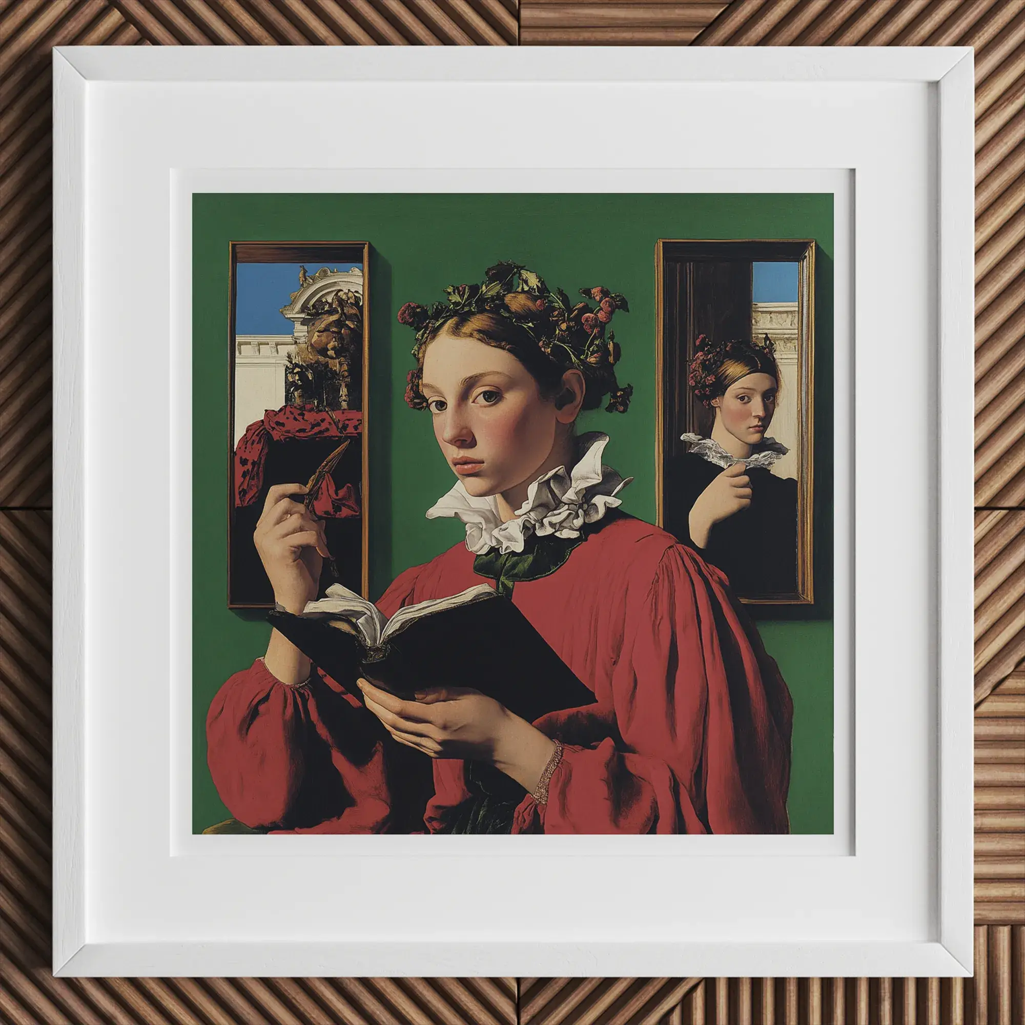 Framed portrait of a woman reading, highlighting neurodivergent cognition and creativity