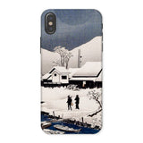 Snow at Nipponmatsu - Hiroaki Takahashi Phone Case Iphone x / Matte Phone Case Japanese Woodblock Print-style Winter Scene Snow-covered