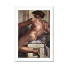 Ignudo - Michelangelo Male Nude Fresco Art Print, Framed Nude Male Figure