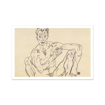 Nude Self Portrait - Egon Schiele Fine Art Print, Expressionist Nude