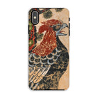 Otsu-e of Eagle - Edo Art Iphone Case, Xs Max / Matte, Stylized Bird Red Crest Feathers Scalloped Patterns Japanese