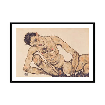 Nude Self Portrait - Egon Schiele Fine Art Print, Framed Nude Male Figure