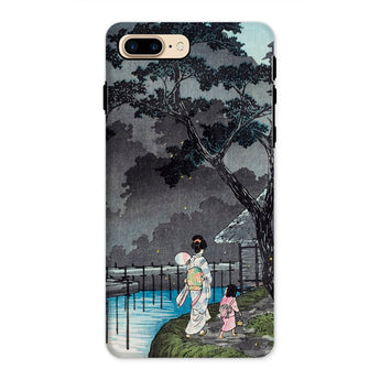 Moon at Sekiguchi - Hiroaki Takahashi Phone Case Iphone 8 Plus / Matte Iphone Case Traditional Japanese Artwork Figures Kimonos Moonlit