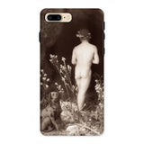Naked Man Entering Cave - Wilhelm Von Gloeden Phone Case Iphone 8 Plus / Matte Iphone Case Vintage Sepia Photograph Nude Figure Dog Wilhelm