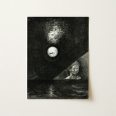 Horizon, the Angel of Certitude, and in the Dark Sky, A Questioning Glance - Odilon Redon Art Print