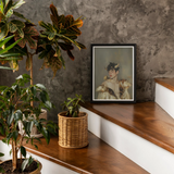 Aamon - Grand Marquis of Hell Art Print, 12x16’’ / 31x41cm / Unframed, Framed Portrait Woman Vintage Attire Wooden Surface Among