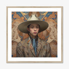 Angel - Latinx Transgender Cowboy Art Print, Framed Portrait Person Cowboy Hat