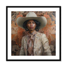 Arjuna - Gay Tamil Cowboy Dandy Art Print, Framed Portrait Person Cowboy Hat