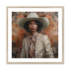 Arjuna - Gay Tamil Cowboy Dandy Art Print, Framed Portrait Person Cowboy Hat