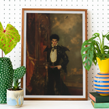 Armand - Gay Hispanic Vampire Art Print, Framed Portrait Person Formal Attire Dramatic Pose