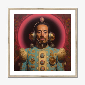 Armando - Gay Mexican Astronaut Art Print, Framed Portrait Man Ornate Attire
