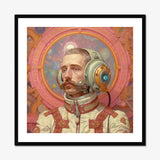 Axel - Gay German Astronaut Art Print, Steampunk-style Portrait Man Futuristic Headphones