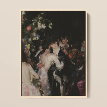 Backstage Bandits - Queer Fashion Fever Dream Framed Canvas, 12x16’’ / 31x41cm / Natural Floating Frame, Framed Painting People Nighttime