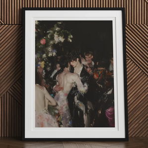Backstage Bandits - Queer Fashion Show Art Print, 12x16’’ / 31x41cm / Black Frame / 2’’ Matboard, Framed Painting Crowded Dance