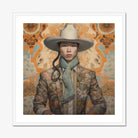 Baihu - Gay Chinese Cowboy Art Print, Stylized Portrait Cowboy