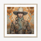 Baihu - Gay Chinese Cowboy Art Print, Framed Portrait Person Cowboy Hat