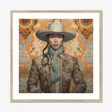 Baihu - Gay Chinese Cowboy Art Print, Framed Portrait Person Cowboy Hat