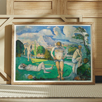 Bathers at Rest - Paul Cézanne Fine Art Print, Framed Painting Nude Bathers Landscape