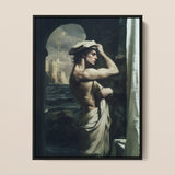 Bathsheba - Neoclassical Gay Sailor Framed Canvas, Framed Classical Painting Man Sea