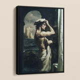 Bathsheba - Neoclassical Gay Sailor Framed Canvas, Framed Classical Painting Muscular Man
