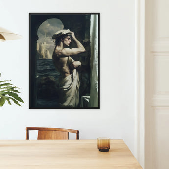 Bathsheba - Neoclassical Gay Sailor Framed Canvas, Framed Classical Painting