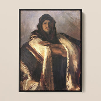 Bedouin Chief - John Singer Sargent Framed Canvas, Portrait Painting Person Traditional Middle Eastern North African