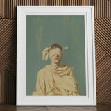 Blind Faith - Neoclassical Gay Saint Art Print, 12x16’’ / 31x41cm / White Frame / 2’’ Matboard, Framed Art Print Blindfolded Person Fabric