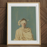 Blind Faith - Neoclassical Gay Saint Art Print, 12x16’’ / 31x41cm / Natural Frame / 2’’ Matboard, Framed Painting Blindfolded Figure