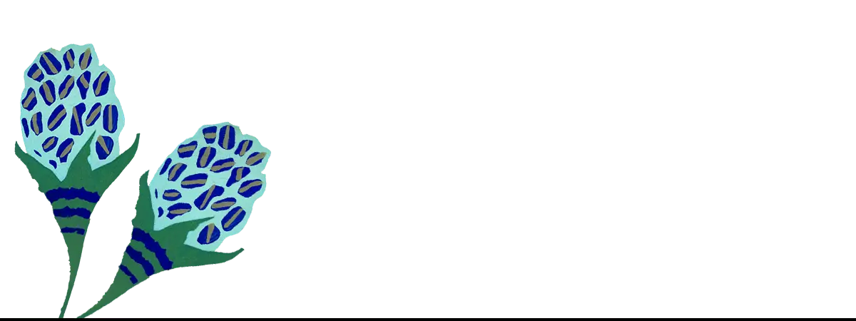 Stylized blue floral pattern resembling William Morris textile art print