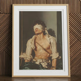 Boundless - Neoclassical Bondage Homoerotica Art Print, 12x16’’ / 31x41cm / Natural Frame / 2’’ Matboard, Framed Painting Blindfolded Man