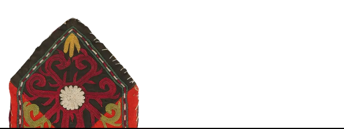 Embroidered triangular textile art for iPhone cases showcasing textile art iPhone design