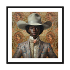 Caesar - Gay Black Dandy Cowboy Art Print, Framed Portrait Person Cowboy Hat