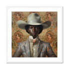Caesar - Gay Black Dandy Cowboy Art Print, Framed Portrait Person Cowboy Hat Suit