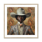 Caesar - Gay Black Dandy Cowboy Art Print, Framed Portrait Stylish Cowboy