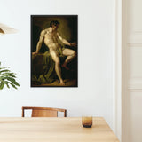 Cain - Anton Pavlovich Losenko Framed Canvas, Framed Oil Painting Nude Man